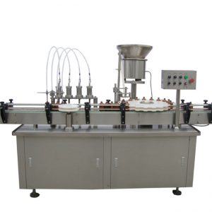 Ang Mahahalagang Kagamitan sa Screwing Cap ng Langis ng 10-100ml E likidong E juice Pagpuno ng Capping Machine
