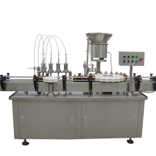 Ang Mahahalagang Kagamitan sa Screwing Cap ng Langis ng 10-100ml E likidong E juice Pagpuno ng Capping Machine